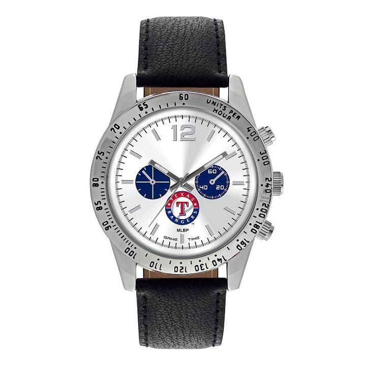 Men's Game Time Texas Rangers Letterman Watch, Black