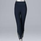 Women's Simply Vera Vera Wang Soft Stretch Lace-up Capri Leggings, Size: Medium, Med Blue