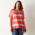 Plus Size Sonoma Goods For Life&trade; Tie-dye Dolman Tee, Women's, Size: 1xl, Med Orange