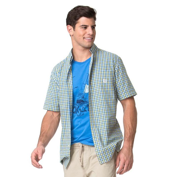 Big & Tall Chaps Classic-fit Plaid Poplin Button-down Shirt, Men's, Size: Xxl Tall, Yellow