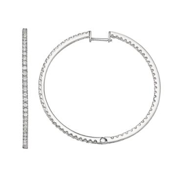 Forever Classic 2 Carat T.w. Lab-created Moissanite Hoop Earrings, Women's, White