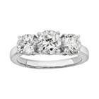 Diamonore Simulated Diamond 3-stone Engagement Ring In Sterling Silver (2 Ct. T.w.), Women's, Size: 5, White