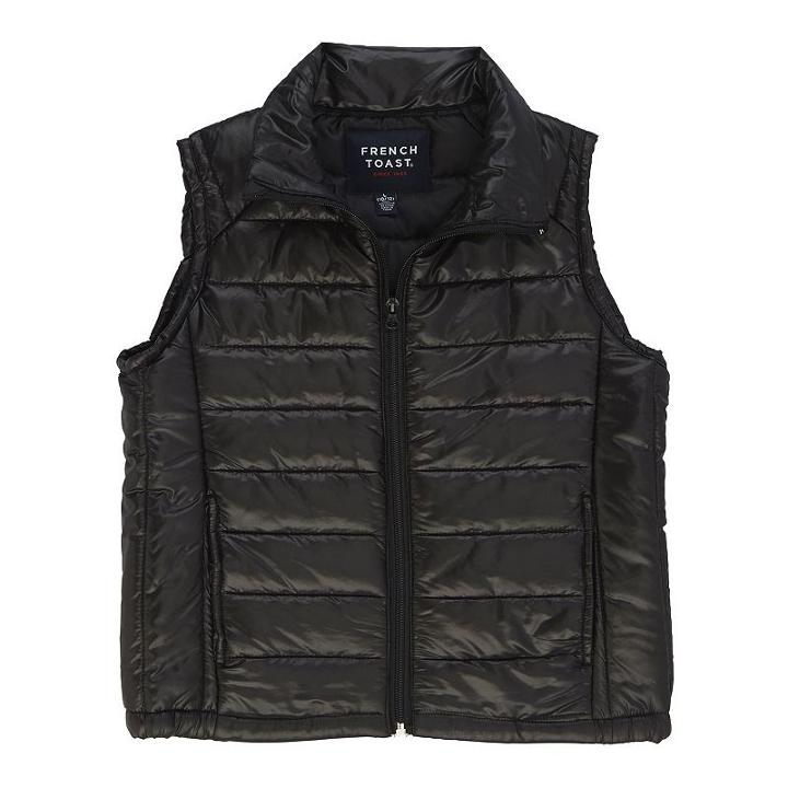 Girls Plus Size French Toast Puffer Vest, Girl's, Size: 14-16 Plus, Black