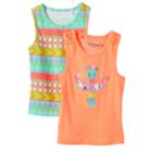 Girls 4-6x Freestyle Revolution Printed Tank Tops Set, Size: 6, Pink (coral)