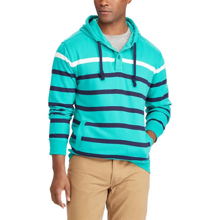 Big & Tall Chaps Classic-fit Striped Hoodie, Men's, Size: Xl Tall, Green