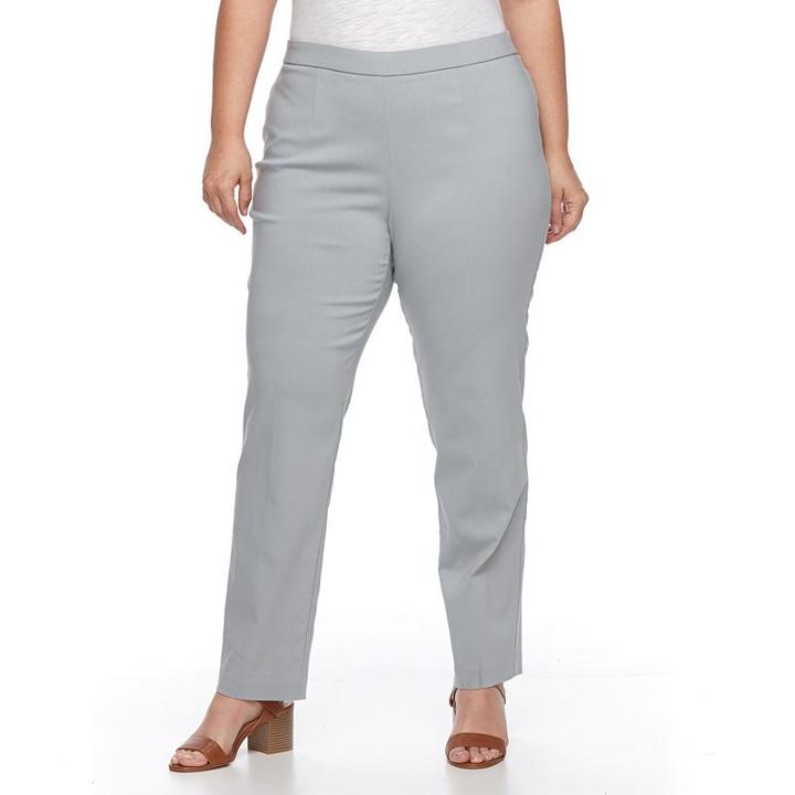 Plus Size Briggs Millennium Pull-on Pants, Women's, Size: 22 W, Light Grey