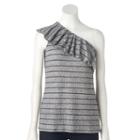 Women's Juicy Couture One-shoulder Ruffle Top, Size: Medium, Dark Grey