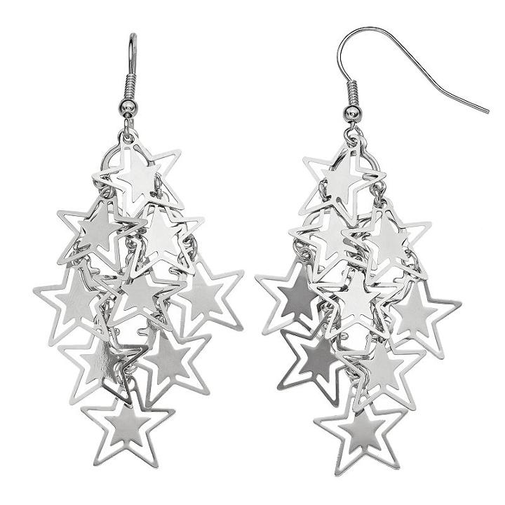 Star Kite Earrings, Women's, Silver