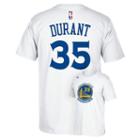 Men's Adidas Golden State Warriors Kevin Durant Player Name And Number Tee, Size: Large, White