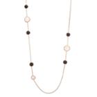 Siri Usa By Tjm 18k Rose Gold Over Silver Rose Quartz & Onyx Long Necklace, Women's, Size: 30, Multicolor