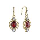 Downton Abbey Filigree Oval Drop Earrings, Women's, Red