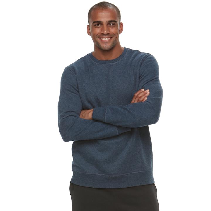 Men's Tek Gear&reg; Ultra Soft Fleece Top, Size: Large, Blue (navy)