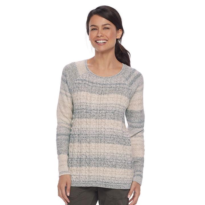 Petite Sonoma Goods For Life&trade; Cable-knit Crewneck Sweater, Women's, Size: Xl Petite, Blue