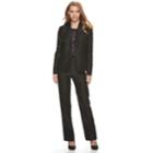 Women's Le Suit Novelty Stripe Pant Suit, Size: 6, Grey (charcoal)