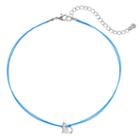 Lc Lauren Conrad Cat Charm Blue Choker Necklace, Women's