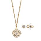 Queen Bee Spinning Pendant Necklace & Stud Earring Set, Women's, Gold