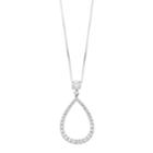 Forever Brilliant 14k White Gold 1 1/8 Carat T.w. Lab-created Moissanite Teardrop Pendant, Women's, Size: 18