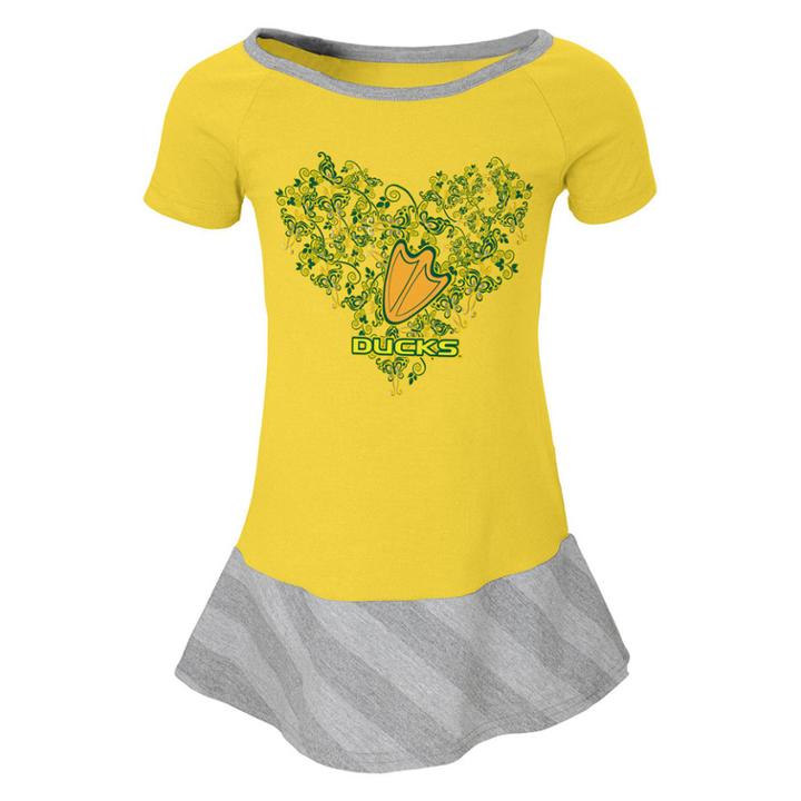 Girls 4-6x Oregon Ducks Fancie Dress, Size: M(5/6), Yellow