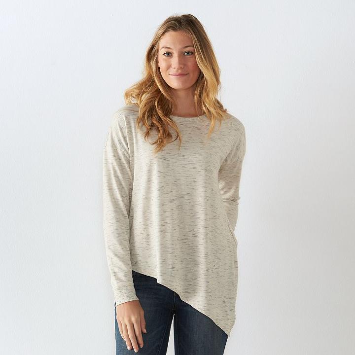 Women's Sonoma Goods For Life&trade; Asymmetrical Soft Tunic, Size: Xl, Natural