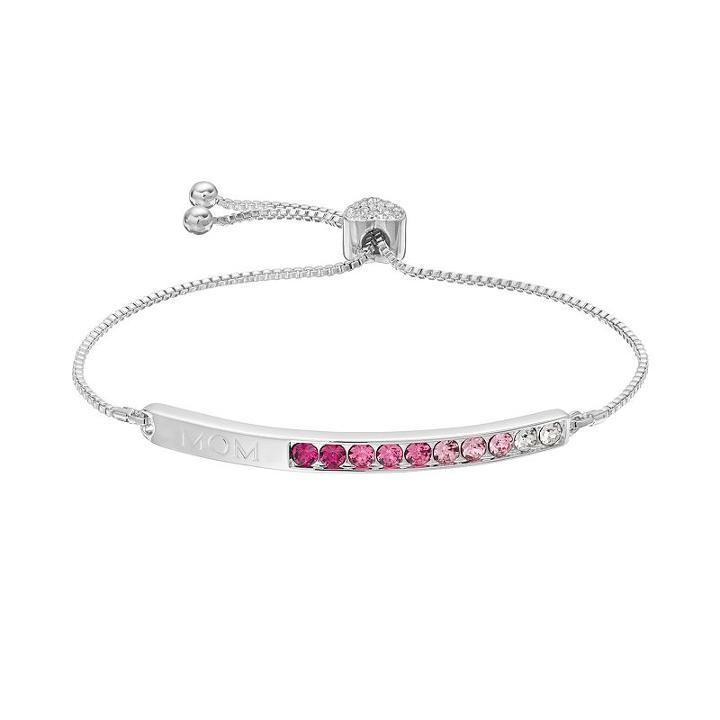 Brilliance Mom Lariat Bracelet With Swarovski Crystals, Women's, Pink