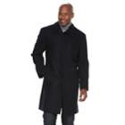 Men's Tower By London Fog Wool-blend Single-breasted High-notch Collar Top Coat, Size: 38 - Regular, Blue (navy)