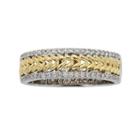 14k Gold Two Tone 1/4-ct. T.w. Diamond Herringbone Wedding Ring, Women's, Size: 7, White
