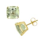 14k Gold Green Quartz Stud Earrings, Women's