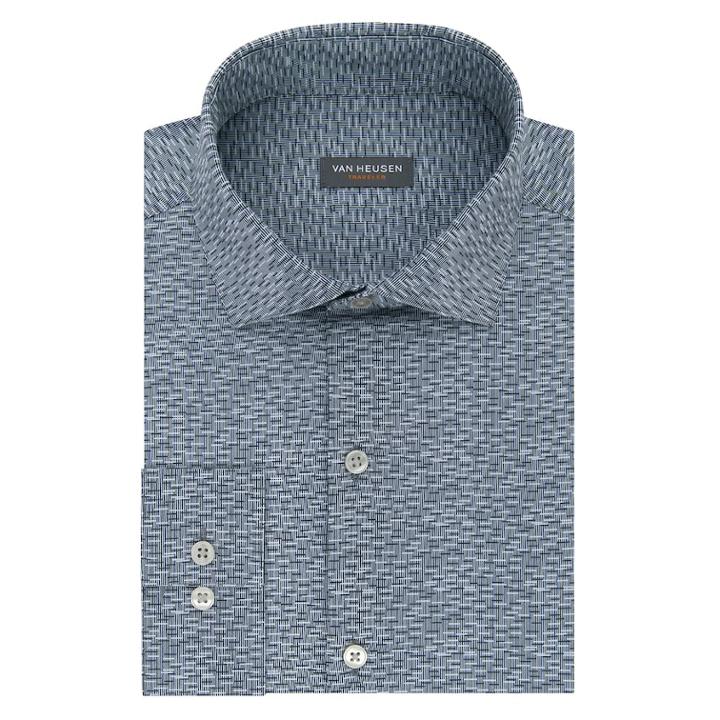 Men's Van Heusen Traveler Slim-fit 4-way Stretch Dress Shirt, Size: S 32-33, Grey