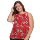 Juniors' Plus Size Candie's&reg; Halter Cutout Top, Teens, Size: 1xl, Red