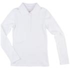 Girls 7-16 Chaps Long Sleeve 4-button School Uniform Polo, Girl's, Size: Medium, White