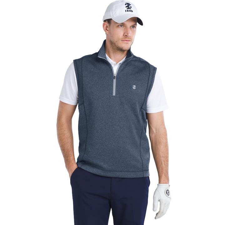 Men's Izod Performance Golf Durable Water-repellent Quarter-zip Pullover Vest, Size: Xl, Brt Blue