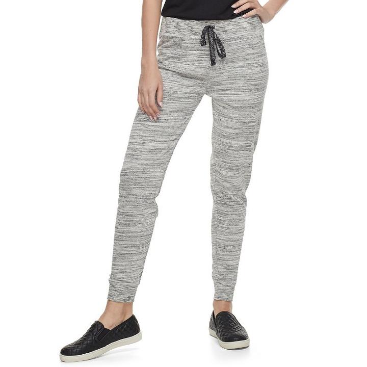 Juniors' So&reg; Elastic Waist Jogger Pants, Teens, Size: Medium, Black