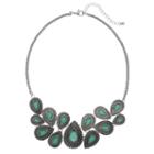 Mudd&reg; Antiqued Aqua Teardrop Statement Necklace, Women's, Turq/aqua