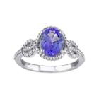 Tanzanite & 1/4 Carat T.w. Diamond 10k White Gold Oval Infinity Ring, Women's, Size: 7, Purple