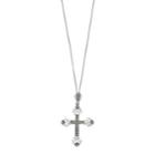 Tori Hill Sterling Silver Marcasite Cross Pendant Necklace, Women's, Size: 18, Grey