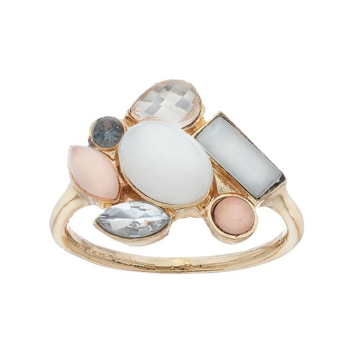 Lc Lauren Conrad Stone Cluster Ring, Women's, Size: 7, Dark Beige