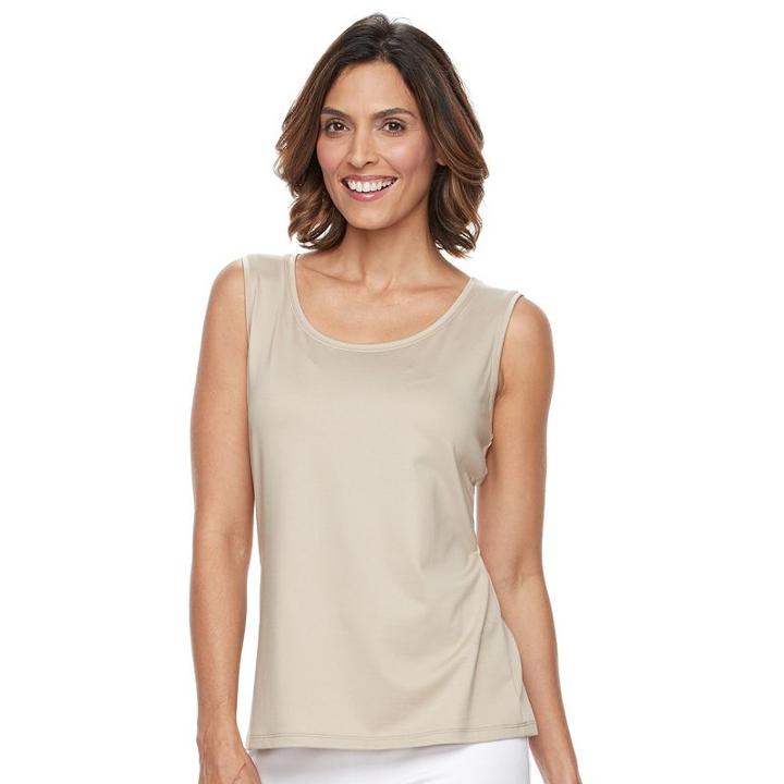 Women's Dana Buchman Essential Tank, Size: Small, Med Beige