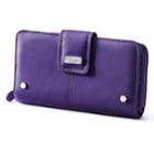 Buxton Westcott Leather Organizer Clutch Wallet, Women's, Drk Purple