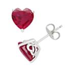 Stella Grace Sterling Silver Lab-created Ruby Heart Stud Earrings, Women's, Red