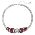 Red Hoop Collar Necklace, Women's, Dark Red