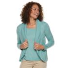 Petite Croft & Barrow&reg; Layered Look Sweater, Women's, Size: L Petite, Med Blue