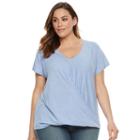 Plus Size Sonoma Goods For Life&trade; Twist Tee, Women's, Size: 1xl, Blue (navy)