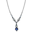 1928 Faceted Simulated Crystal Y Necklace, Women's, Size: 15, Blue