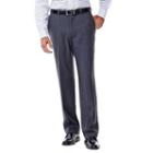 Men's Haggar Eclo Stria Classic-fit Flat-front Dress Pants, Size: 42x32, Grey