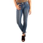 Juniors' Wallflower Legendary Step Hem Seamed Ankle Jeans, Teens, Size: 15, Light Grey