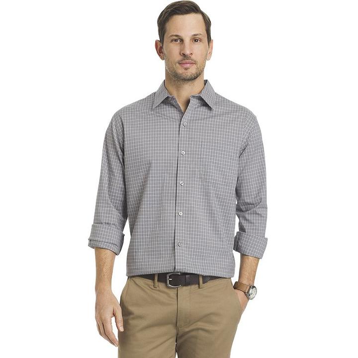 Big & Tall Van Heusen Traveler Classic-fit Stretch No-iron Button-down Shirt, Men's, Size: Xl Tall, Med Grey