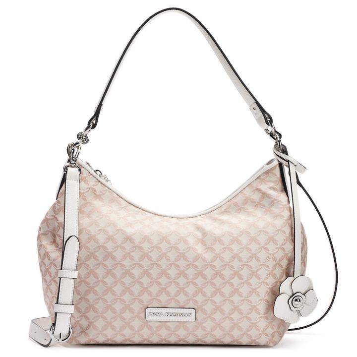 Dana Buchman Loretta Jacquard Hobo, Women's, Med Beige
