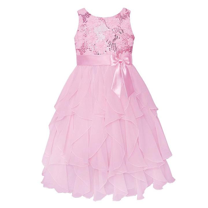 Girls 7-16 American Princess Sequin Bodice & Corkscrew Skirt Dress, Size: 14, Pink Ovrfl