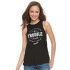 Juniors' Harry Potter I Don't Go Looking For Trouble Graphic Tank, Girl's, Size: Small, Black