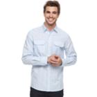 Men's Apt. 9&reg; Premier Flex Stripe Woven Button-down Shirt, Size: Small Slim, Blue